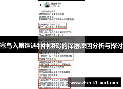 塞鸟入籍遭遇种种阻碍的深层原因分析与探讨